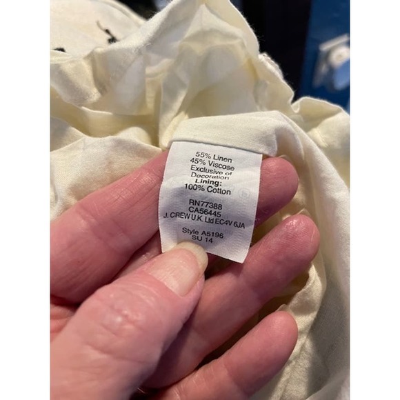 Madewell Size X-Small Linen Blend Short Sleeve‎ Cream Dress - Picture 5 of 5